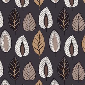 charcoal, brown and tan chic leaf wallpaper