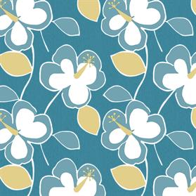 turquoise and lime flower power wallpaper