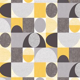 Yellow, grey and black textured geo dome wallpaper