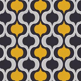 Black, yellow and grey textured geometric squeeze wallpaper