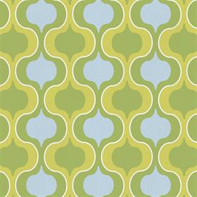 Green and blue textured geometric squeeze wallpaper