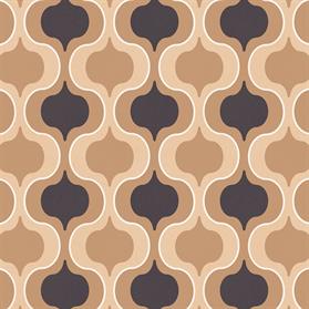 Beige, black and tan textured geometric squeeze wallpaper